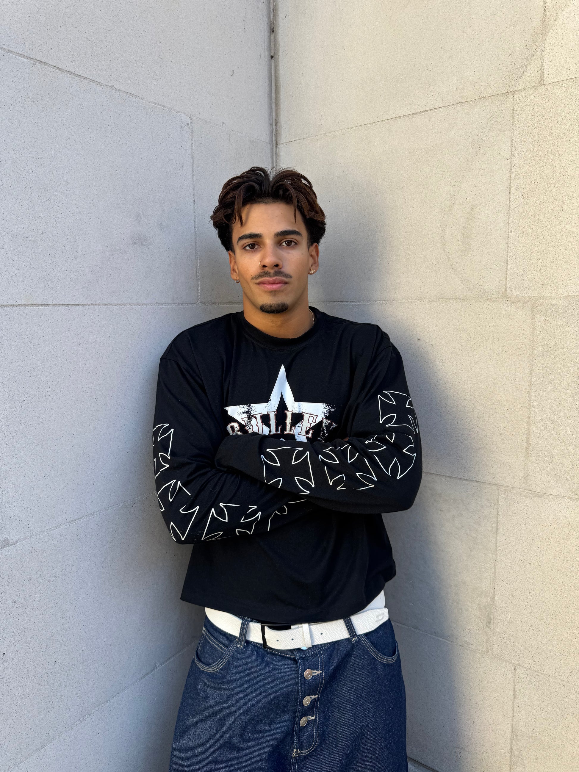 Chaos Long Sleeve Top in Black