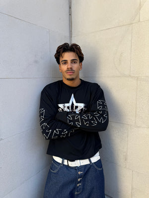 Chaos Long Sleeve Top in Black