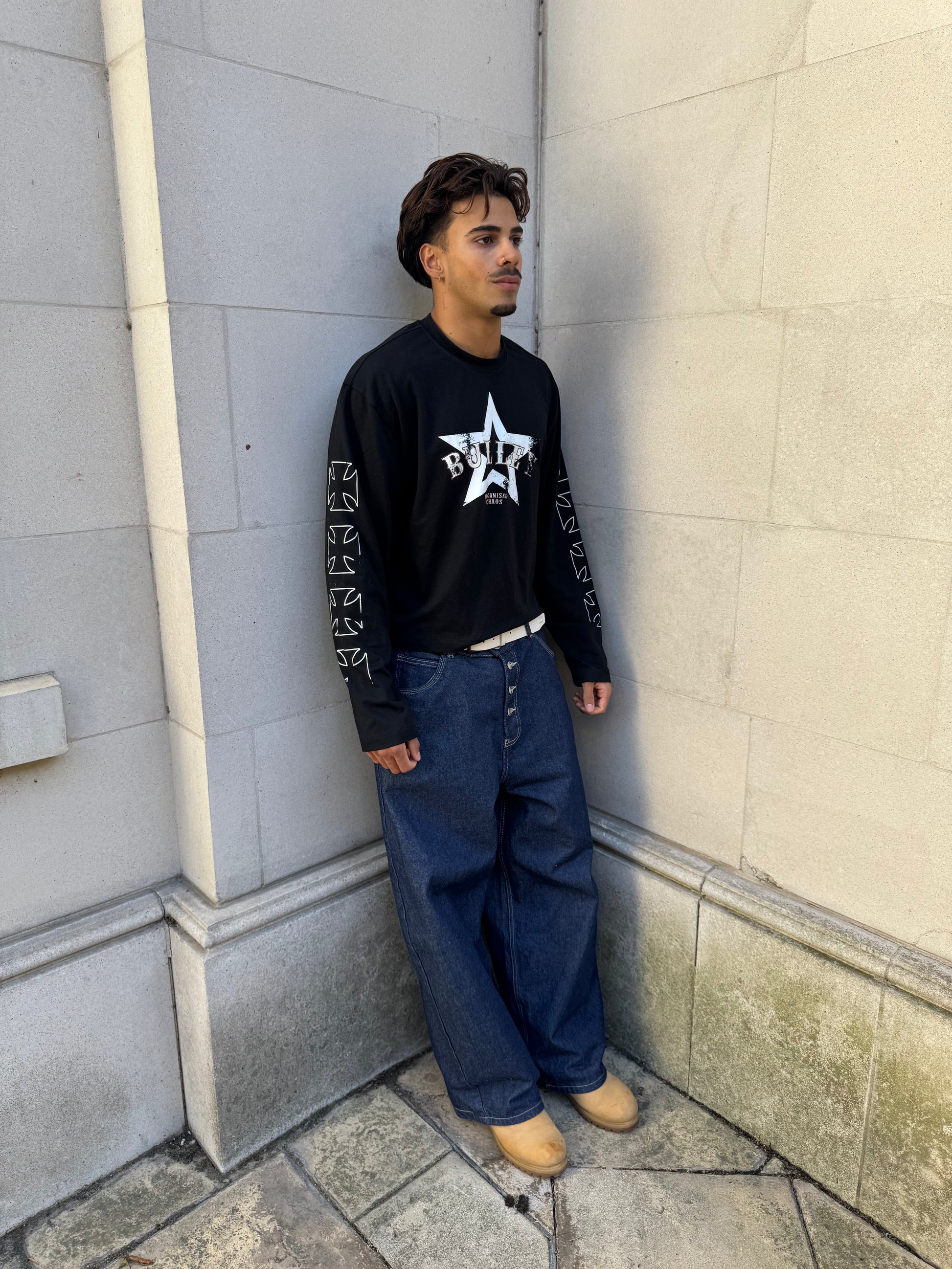 Chaos Long Sleeve Top in Black